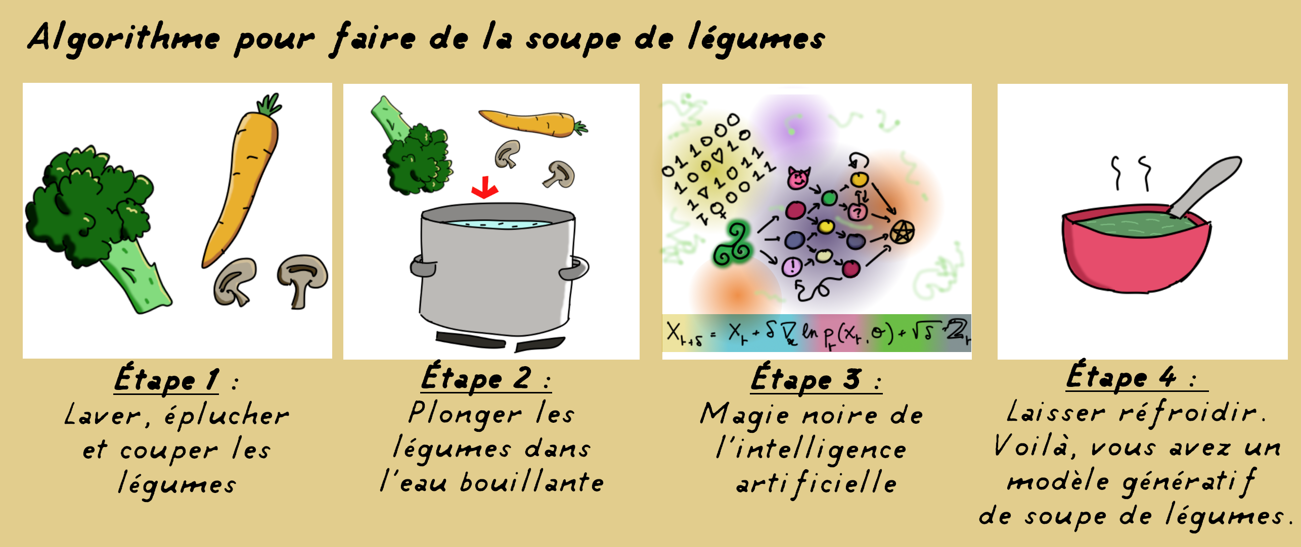 Algorithme pour faire de la soupe de légumes